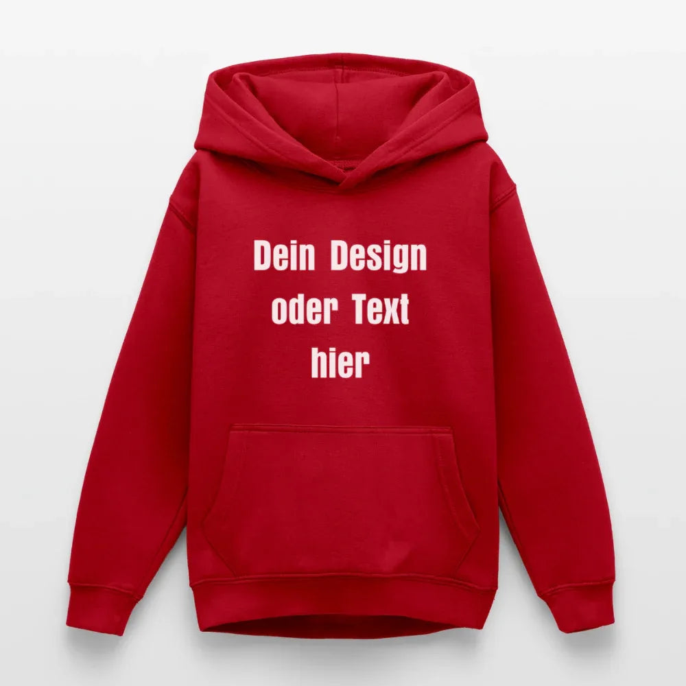 Teenager Hoodie - personalisierbare Vorder- und Rückseite - Rot