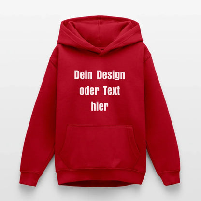 Teenager Hoodie - personalisierbare Vorder- und Rückseite - Rot