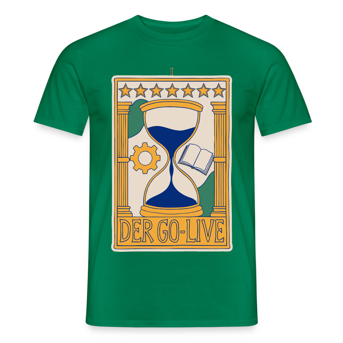 Der Go-Live. Tarot-Motiv Motiv-T-Shirt für Männer, Farbe Kelly Green