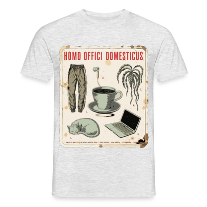 Homo Offici Domesticus Motiv-T-Shirt für Männer, Farbe Grau meliert