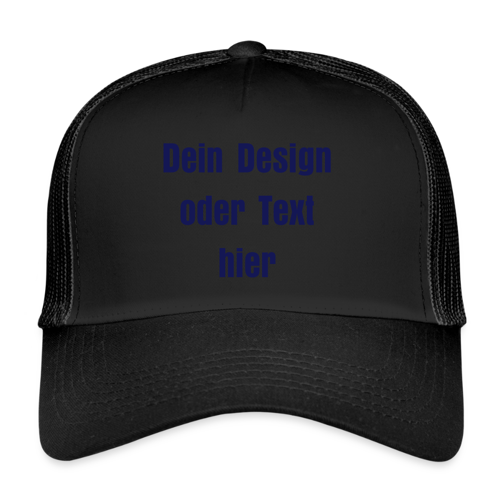 Trucker Cap - personalisierbar - Schwarz/Schwarz
