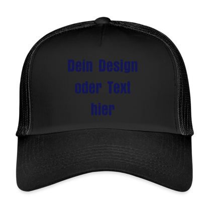 Trucker Cap - personalisierbar - Schwarz/Schwarz