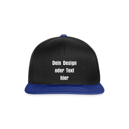 Snapback Cap - personalisierbar - Schwarz/Königsblau