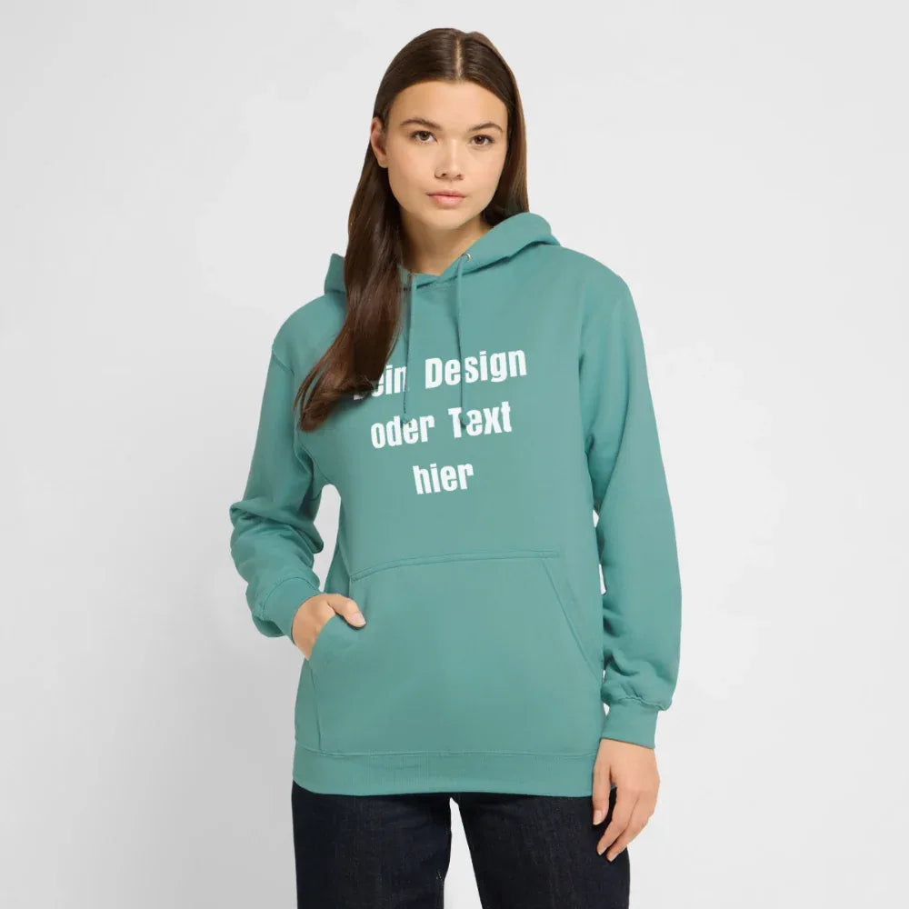 Unisex Hoodie - personalisierbare Vorder- und Rückseite - Pastelltürkis