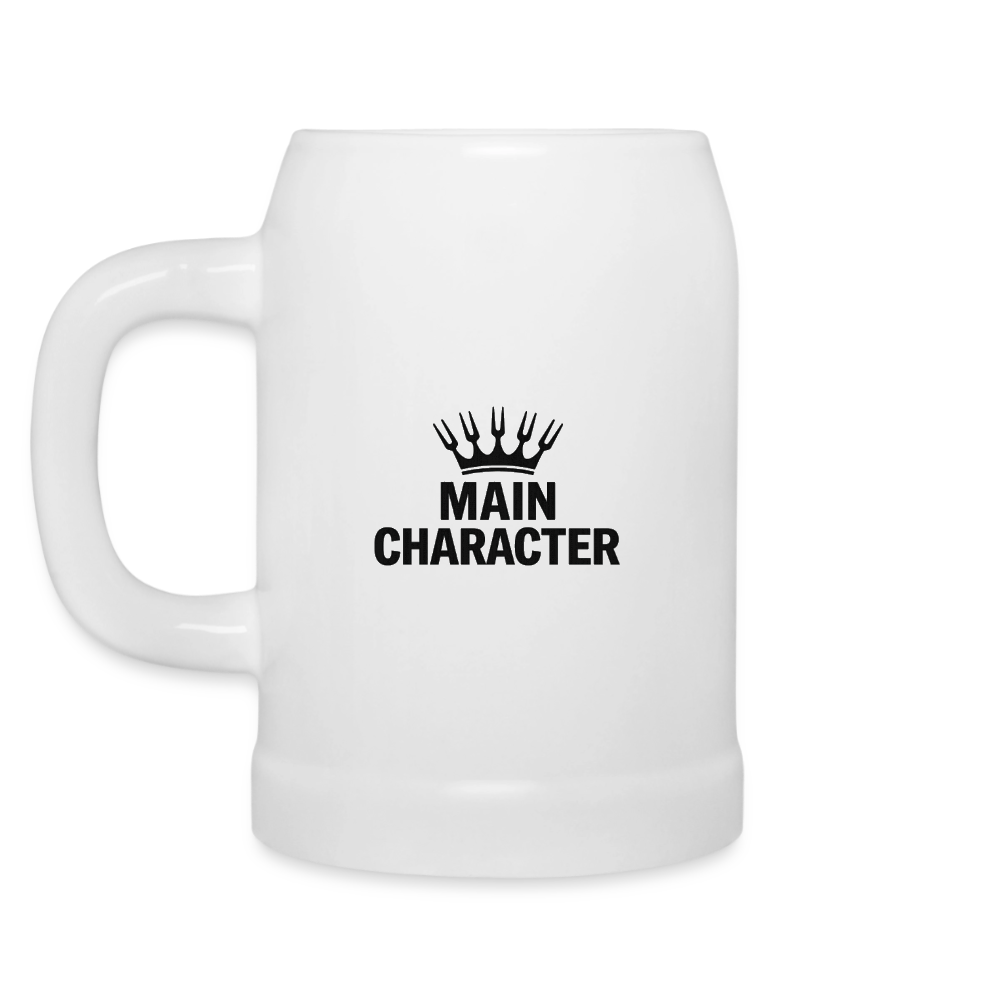 Bierkrug "Main Character" - personalisierbarer Name oder Text - Weiß