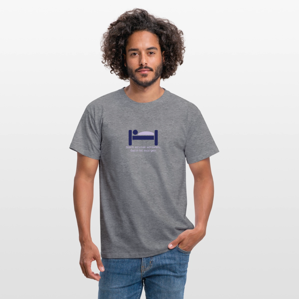 "Schlafen" Motiv-T-Shirt für Männer - Graphit meliert