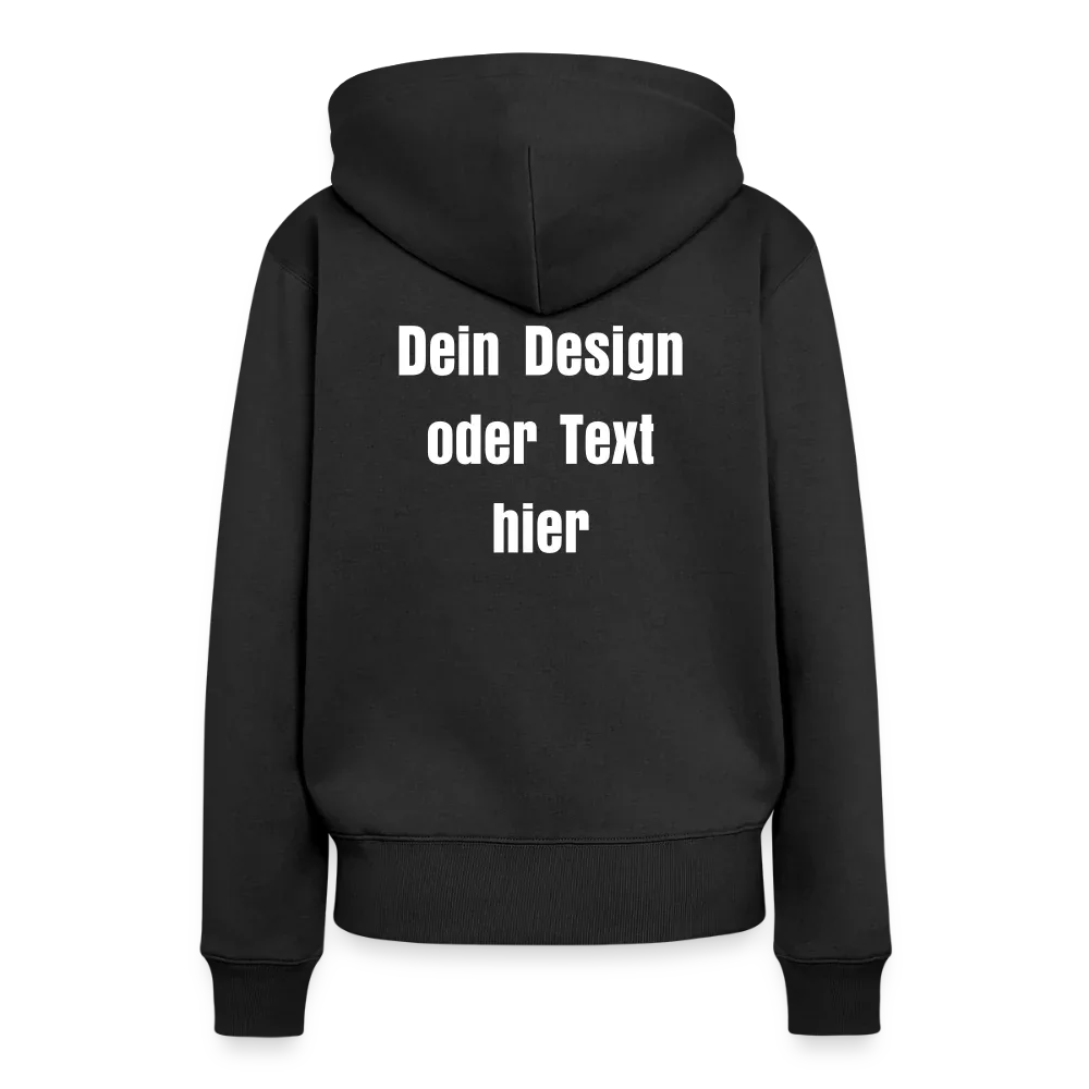 Frauen Premium Hoodie - personalisierbare Vorder- und Rückseite - Schwarz