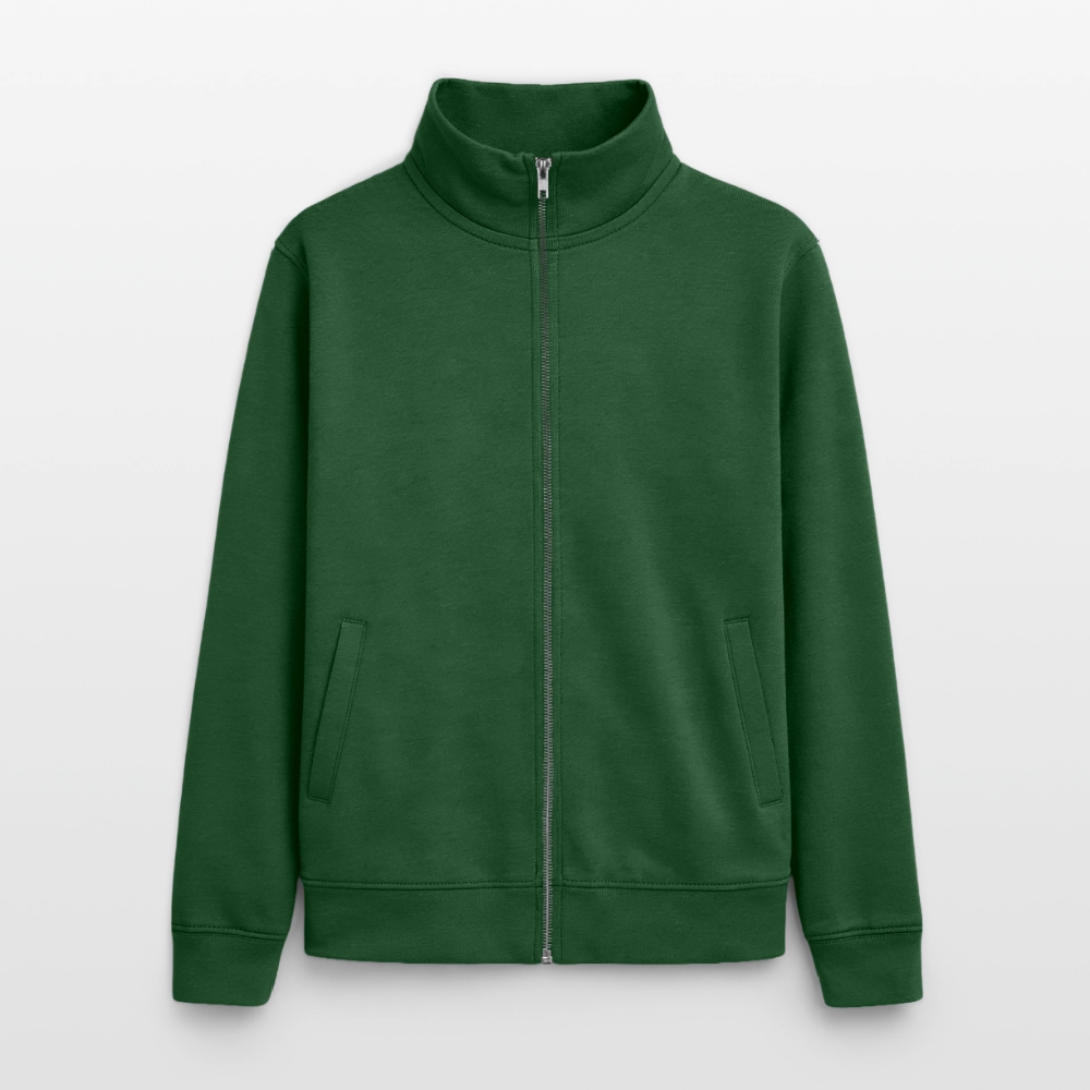 Pullover mit Zip-Kragen für Sie und Ihn (Unisex) - personalisierbare Vorder- und Rückseite - Flaschengrün