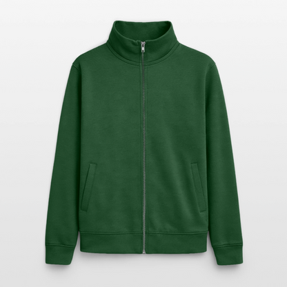 Pullover mit Zip-Kragen für Sie und Ihn (Unisex) - personalisierbare Vorder- und Rückseite - Flaschengrün