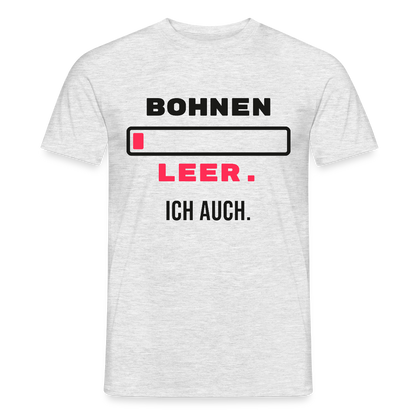 "Bohnen leer. Ich auch." Motiv-T-Shirt für Männer, Farbe Grau meliert