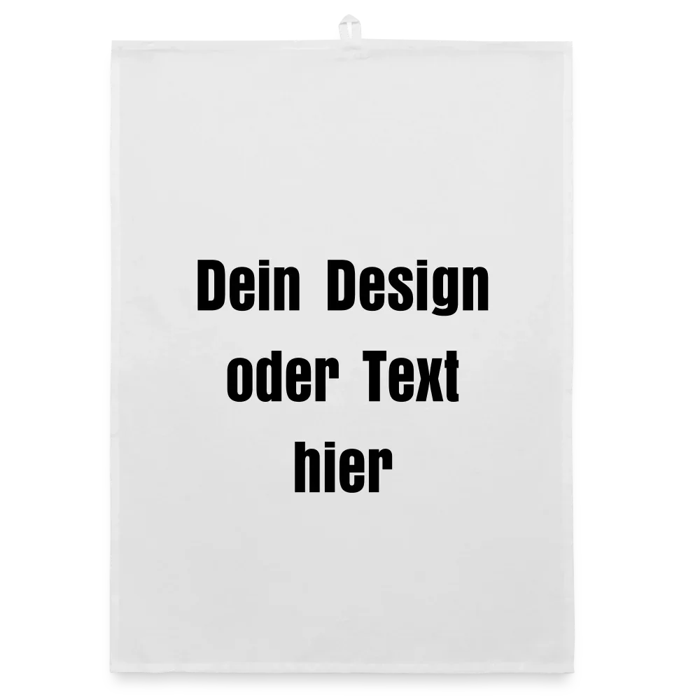 Organic Geschirrtuch 100% Baumwolle - personalisierbar - Weiß