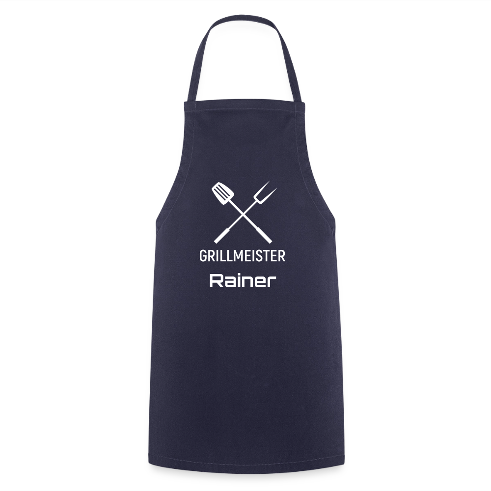 Koch- oder Grillschürze "Grillmeister" - personalisierbarer Name oder Text - Navy