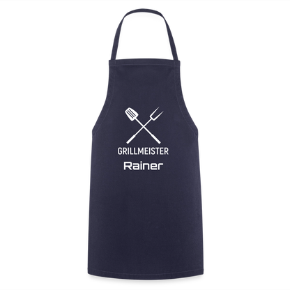 Koch- oder Grillschürze "Grillmeister" - personalisierbarer Name oder Text - Navy