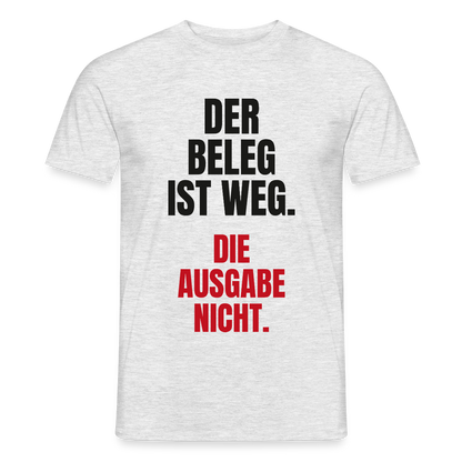 Der Beleg ist weg. Die Ausgabe nicht. Motiv-T-Shirt für Männer, Farbe Grau meliert, Model