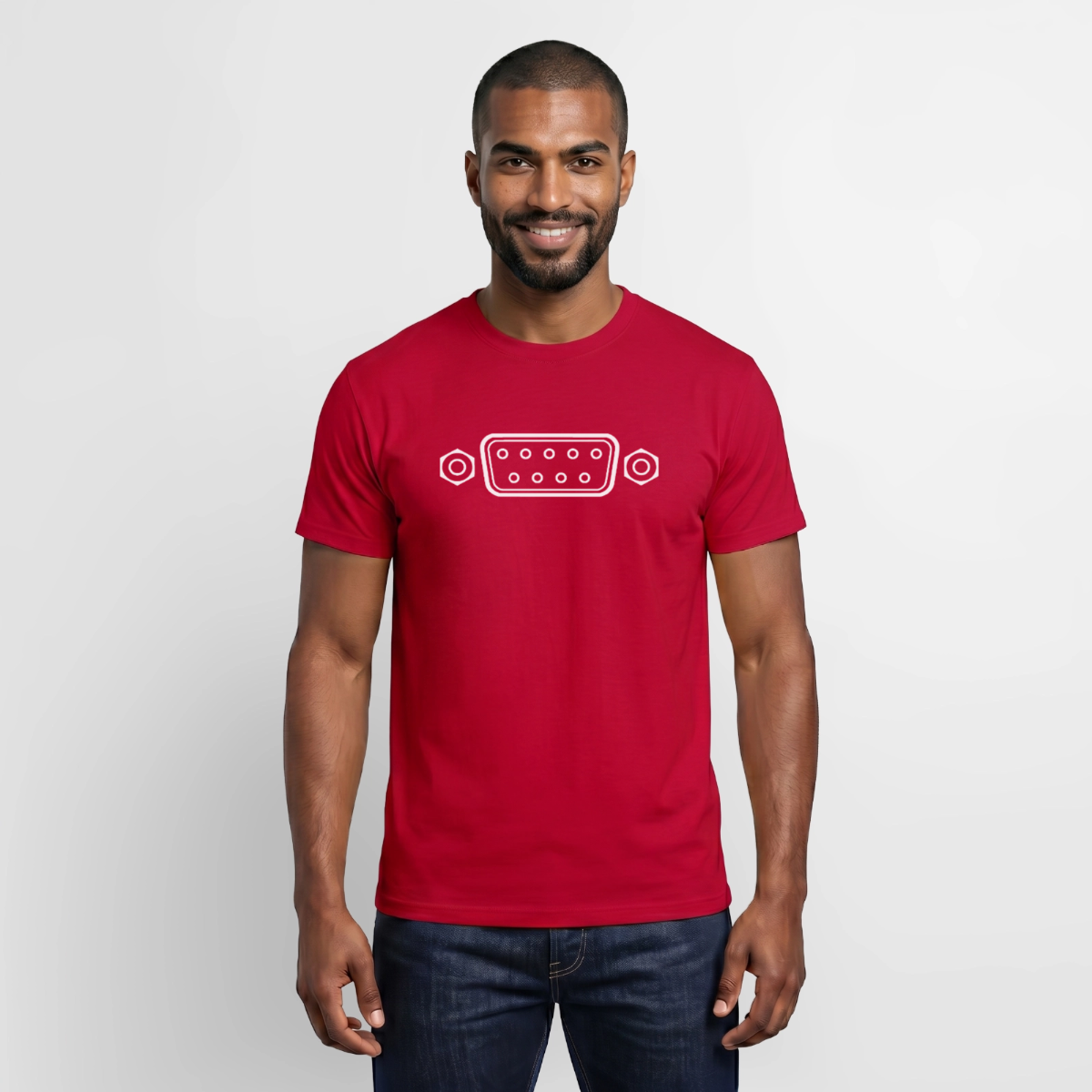"RS-232" Motiv-T-Shirt für Männer, Farbe Rot