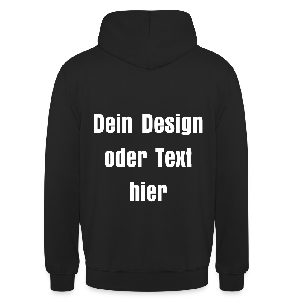Unisex Hoodie - personalisierbare Vorder- und Rückseite - Schwarz