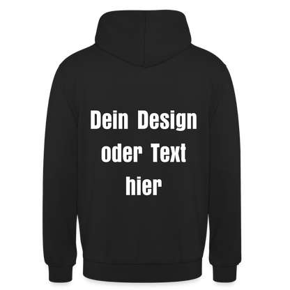 Unisex Hoodie - personalisierbare Vorder- und Rückseite - Schwarz