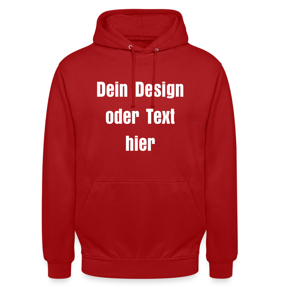 Unisex Hoodie - personalisierbare Vorder- und Rückseite - Rot