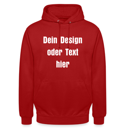 Unisex Hoodie - personalisierbare Vorder- und Rückseite - Rot