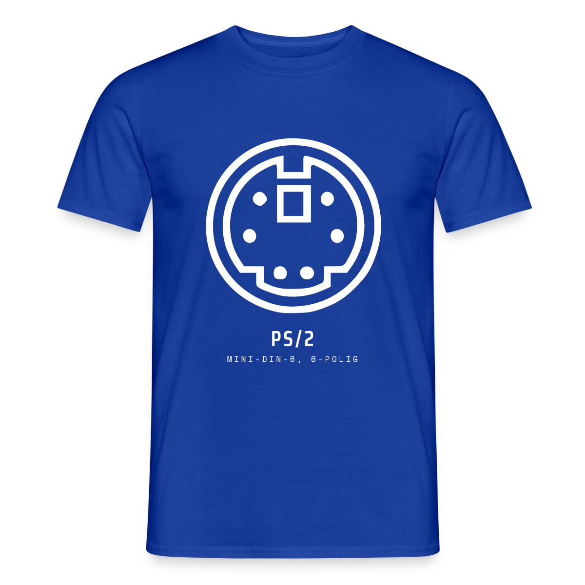 "PS/2, Mini-DIN-6" Motiv-T-Shirt für Männer, Farbe Dunkelblau