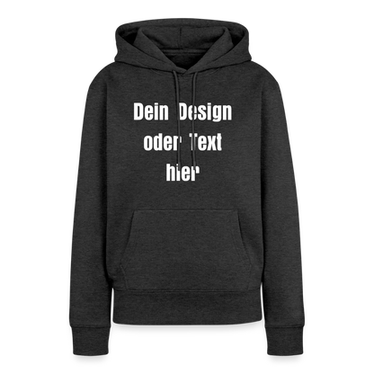 Frauen Premium Hoodie - personalisierbare Vorder- und Rückseite - Anthrazit meliert