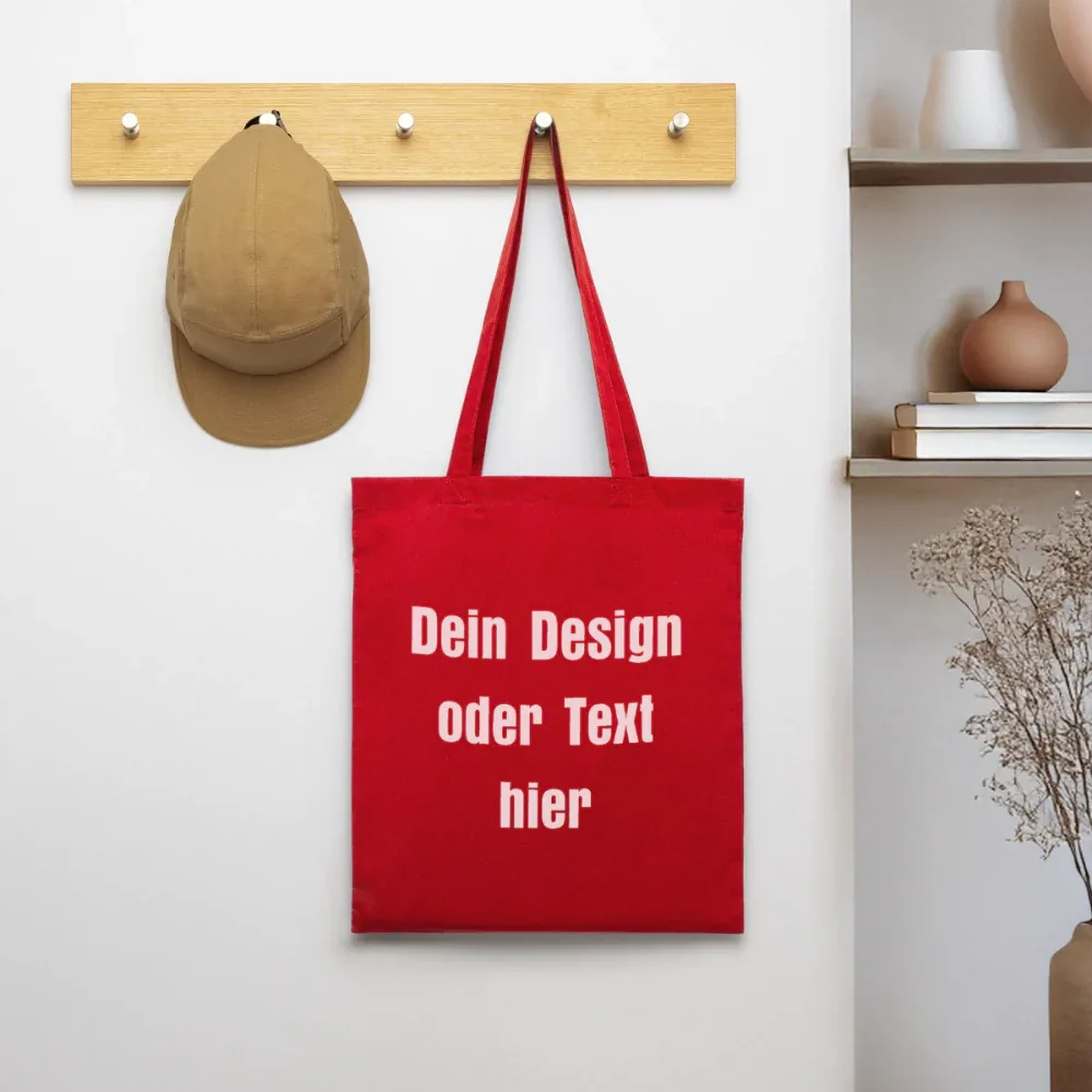 Stoffbeutel aus 100% Baumwolle - personalisierbar - Rot