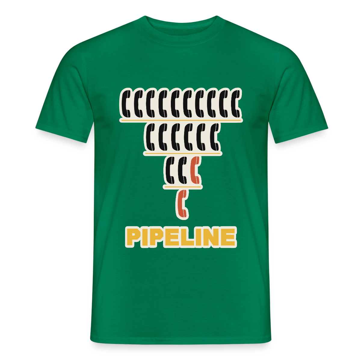 Pipeline. Isotype-Motiv Motiv-T-Shirt für Männer, Farbe Kelly Green