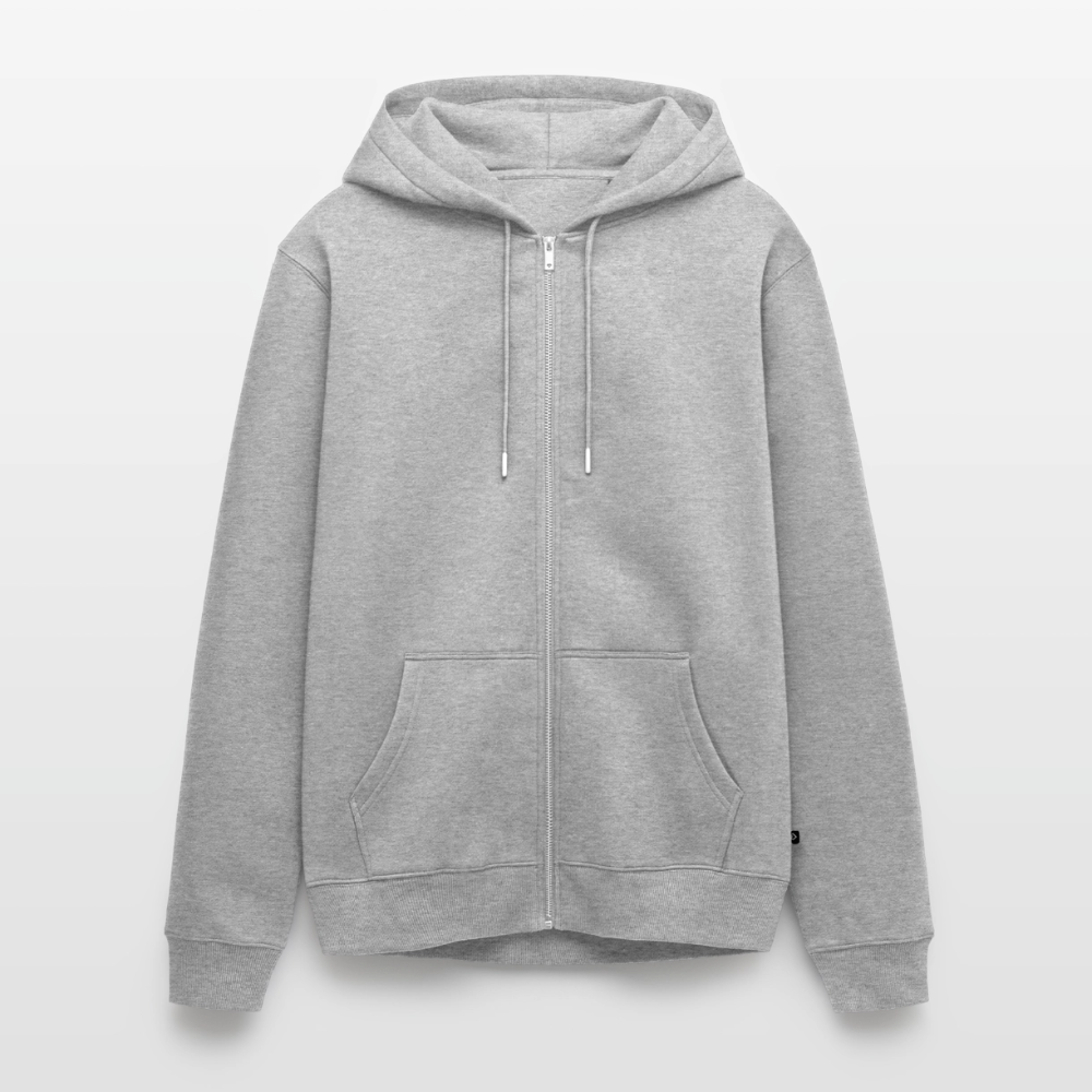 Männer Premium Kapuzenjacke - personalisierbare Vorder- und Rückseite - Grau meliert