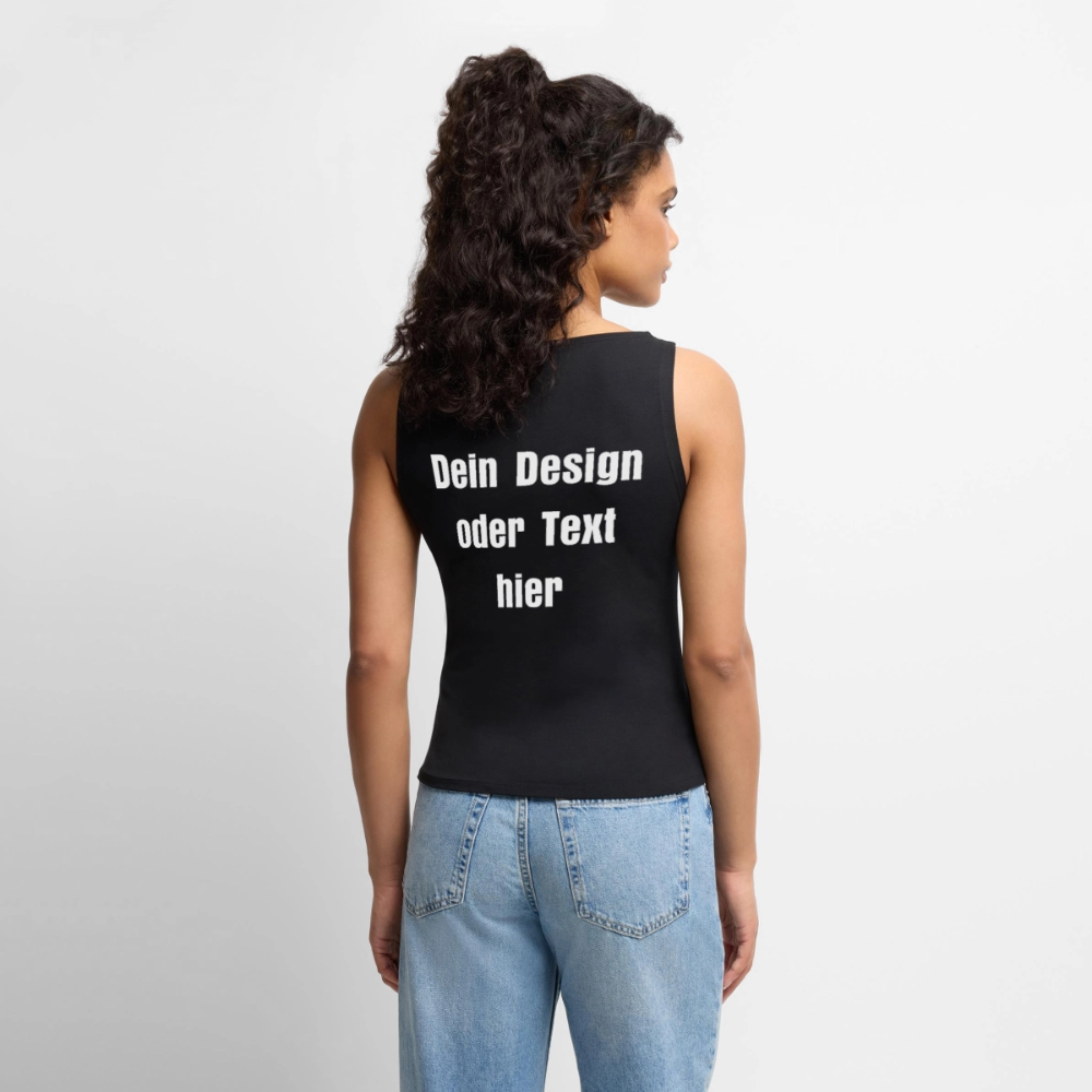 Frauen Tank Top mit U-Boot-Ausschnitt - personalisierbar - Schwarz