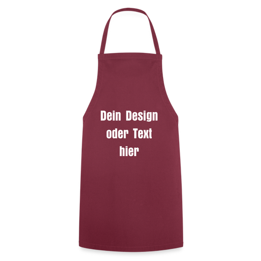 Kochschürze 100 % Baumwolle - personalisierbar - Bordeaux