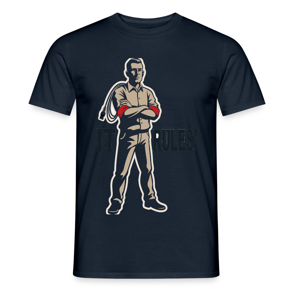 IT rules! Motiv-T-Shirt für Männer, Farbe Navy