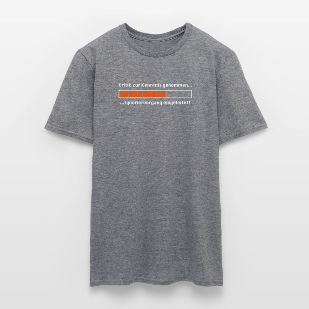 "Kritik" Motiv-T-Shirt für Männer - Graphit meliert