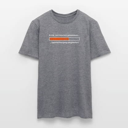 "Kritik" Motiv-T-Shirt für Männer - Graphit meliert