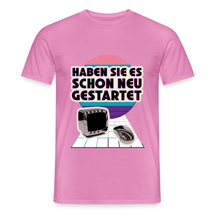 Haben Sie es schon neu gestartet? Vaporwave-Motiv Motiv-T-Shirt für Männer, Farbe Pink