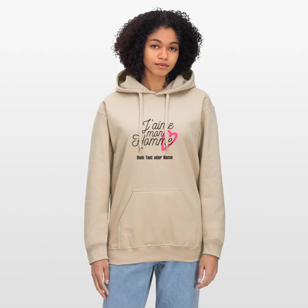 Kuschel-Hoodie "Valentine" für Frauen – personalisierbar & weich - Sand