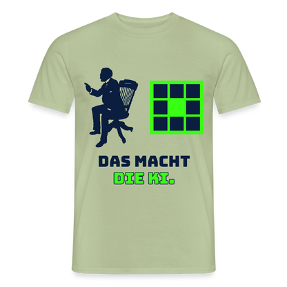 Das macht die KI. Motiv-T-Shirt für Männer, Farbe Sage