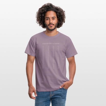 "Corporate life" - Motiv-T-Shirt für Männer - Lilagrau 