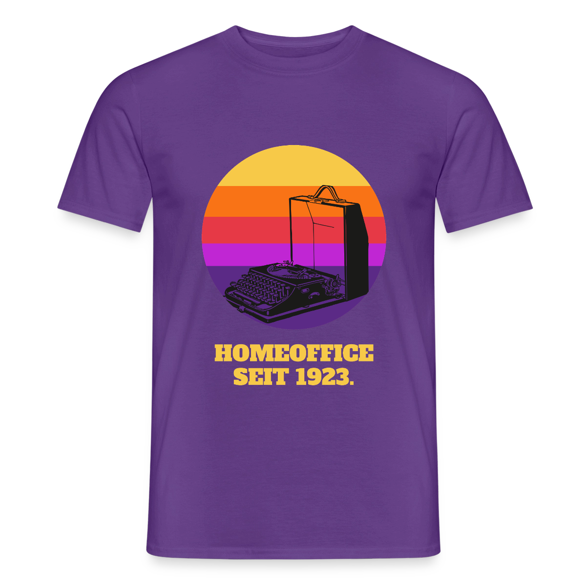 Homeoffice seit 1923 Motiv-T-Shirt für Männer, Farbe Lila