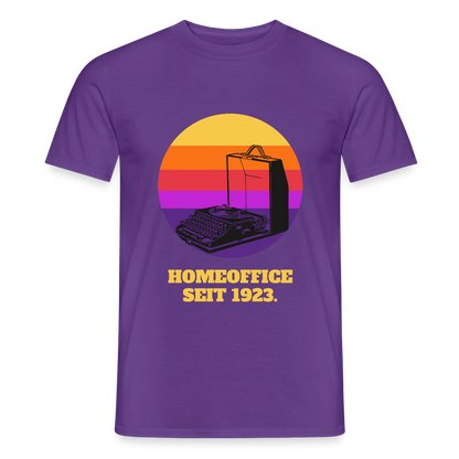 Homeoffice seit 1923 Motiv-T-Shirt für Männer, Farbe Lila