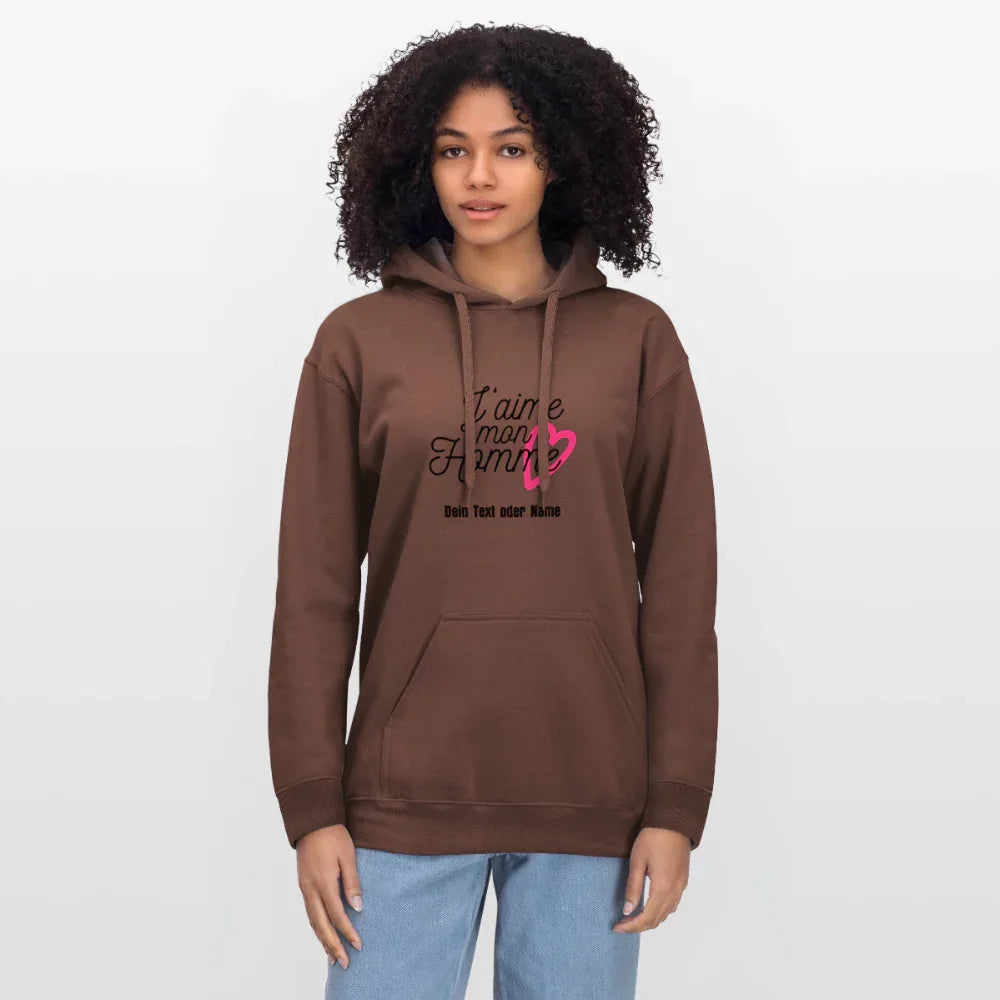 Kuschel-Hoodie "Valentine" für Frauen – personalisierbar & weich - Kakao