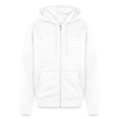 Männer Premium Kapuzenjacke - personalisierbare Vorder- und Rückseite - Weiß
