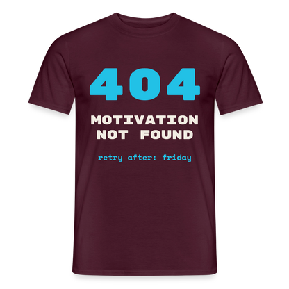 404 Motivation not found. Retry after: friday Motiv-T-Shirt für Männer, Farbe Ziegelrot