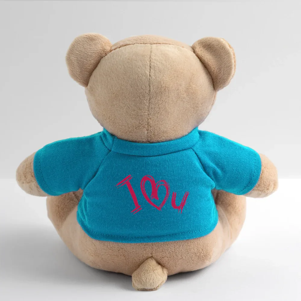 Teddy "Valentine" - personalisierbarer Text oder Name - Atollblau