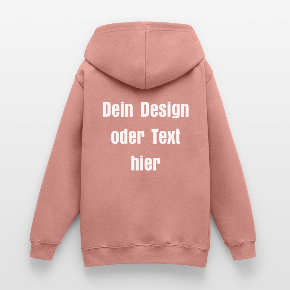 Teenager Hoodie - personalisierbare Vorder- und Rückseite - Altrosa