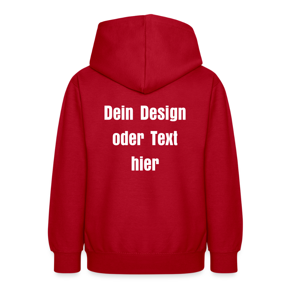 Teenager Hoodie - personalisierbare Vorder- und Rückseite - Rot