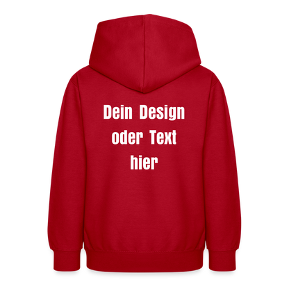 Teenager Hoodie - personalisierbare Vorder- und Rückseite - Rot