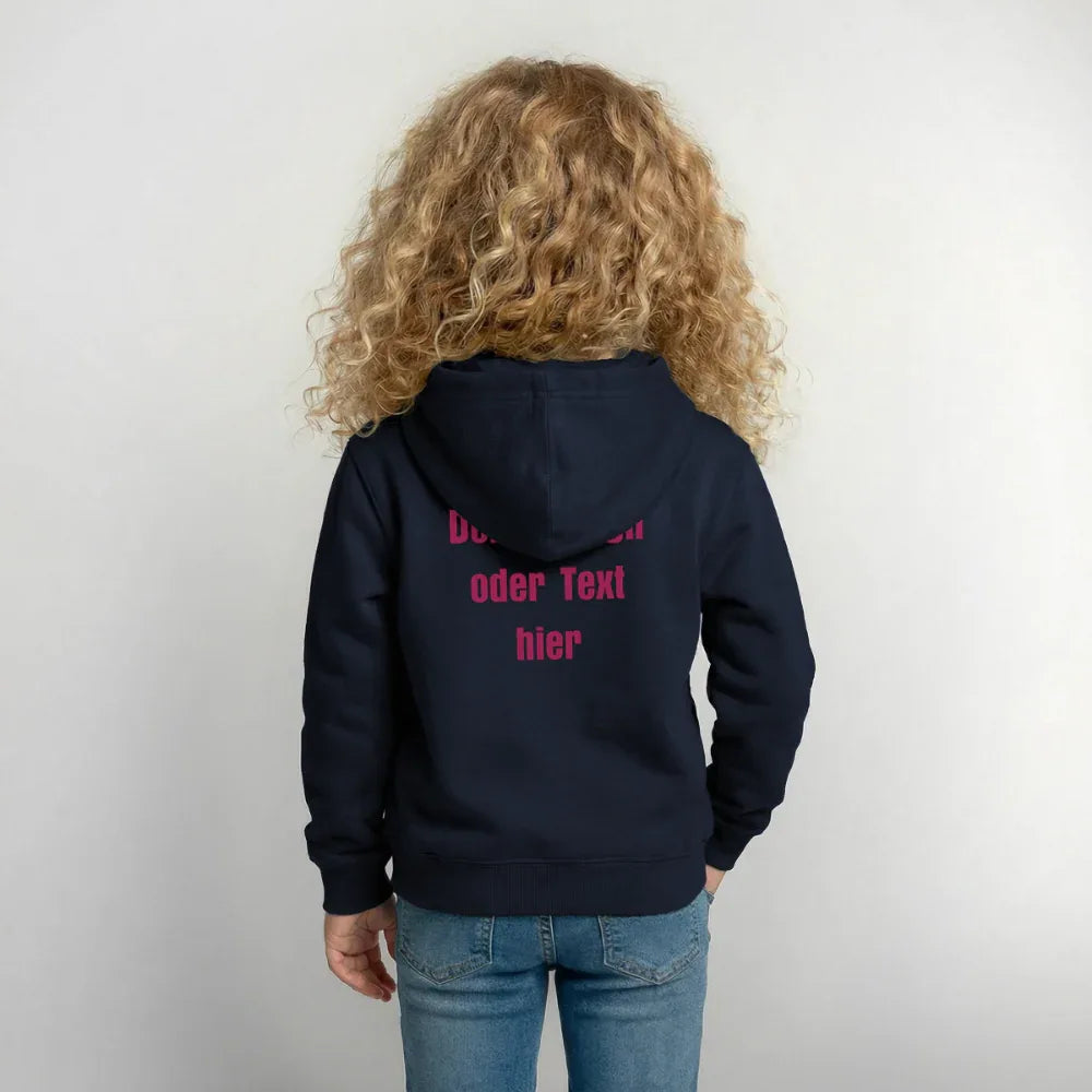 Kinder Hoodie - personalisierbare Vorder- und Rückseite - Navy