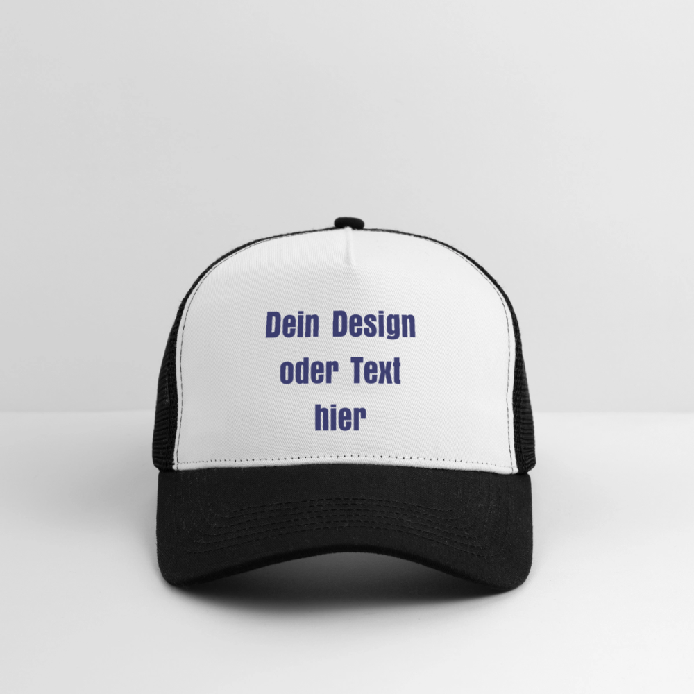 Trucker Cap - personalisierbar - Weiß/Schwarz