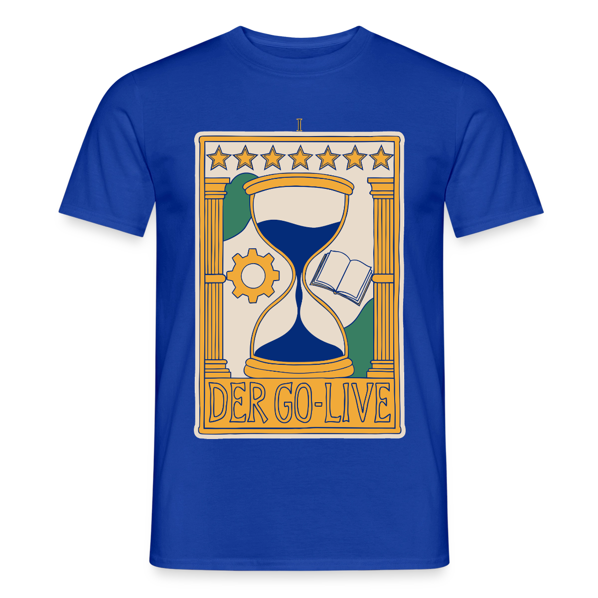 Der Go-Live. Tarot-Motiv Motiv-T-Shirt für Männer, Farbe Dunkelblau