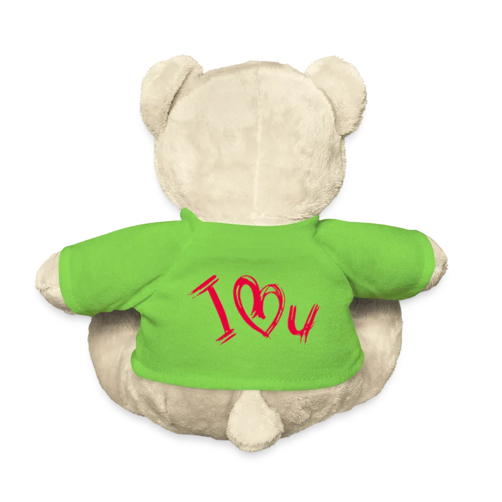 Teddy "Valentine" - personalisierbarer Text oder Name - Hellgrün